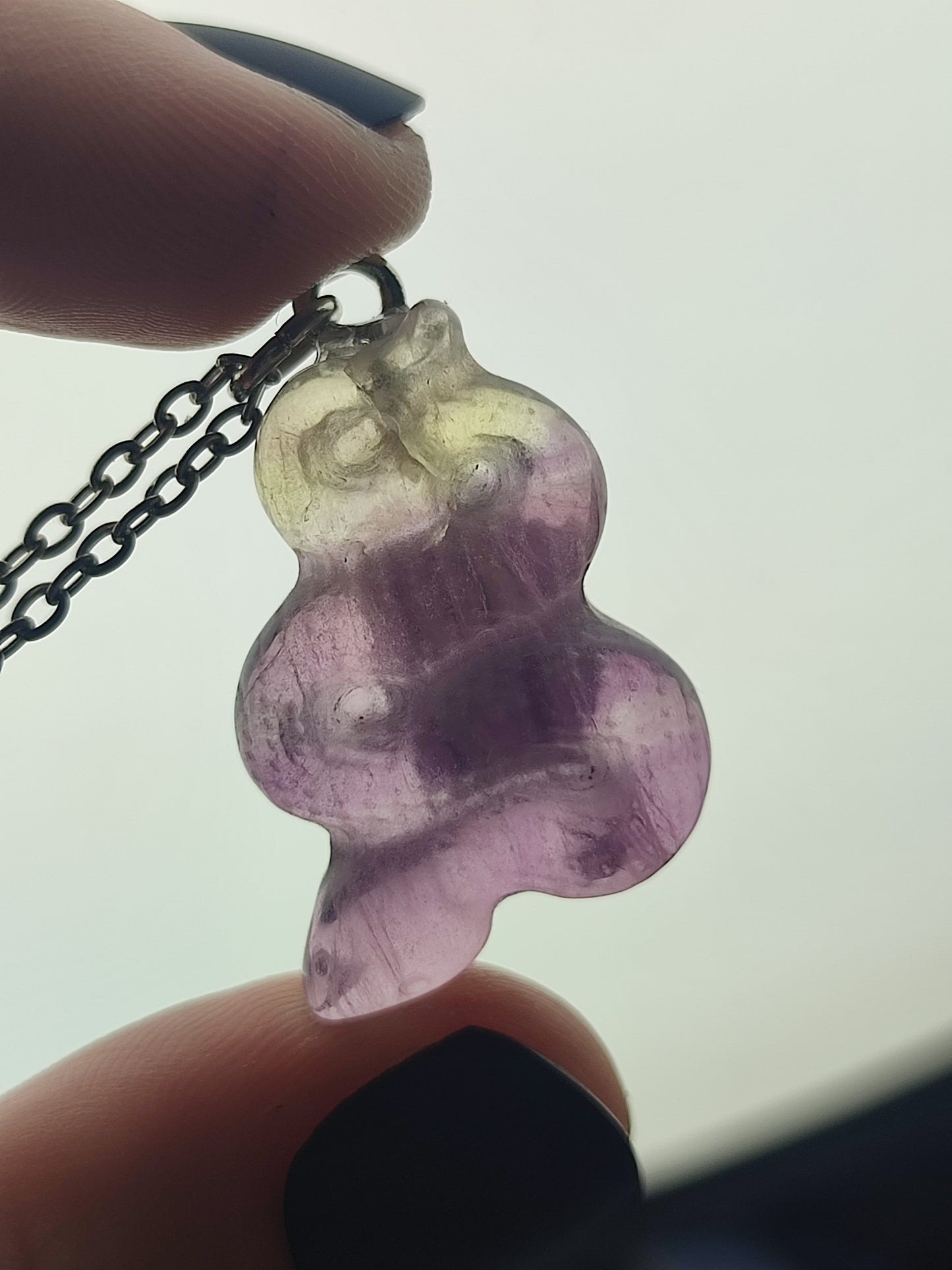 Colgante acero con serpiente fluorita - varias