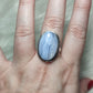 Anillo baño de plata con calcedonia azul - ref.44