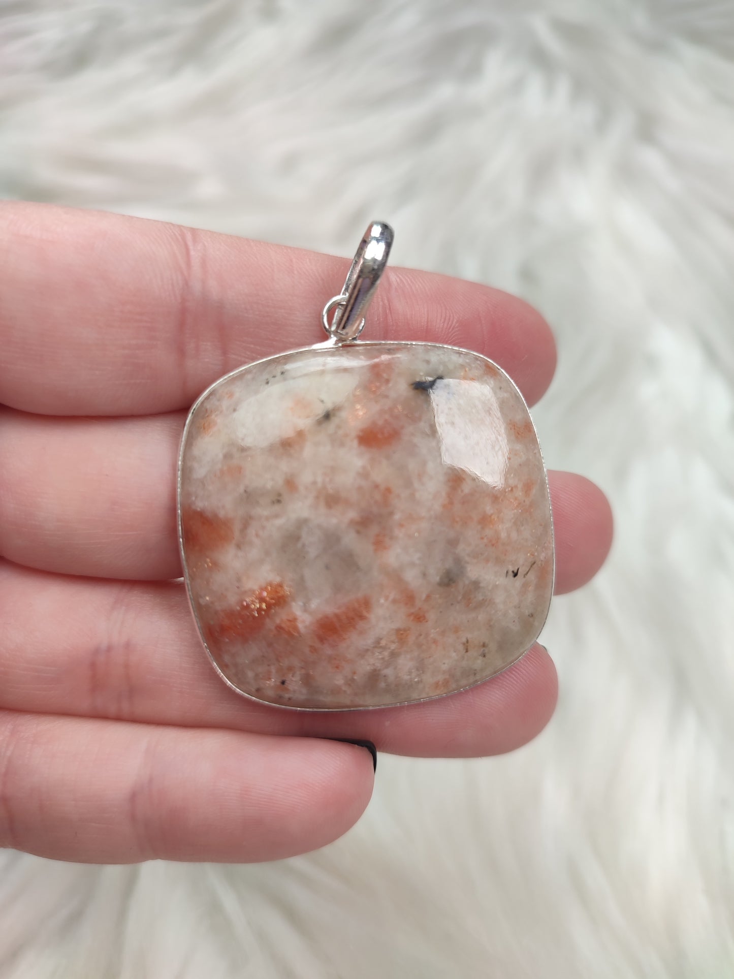 Colgante baño de plata con piedra sol n° 4
