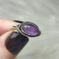 Anillo plata de ley 925 con amatista de 18 mm diámetro - n°95