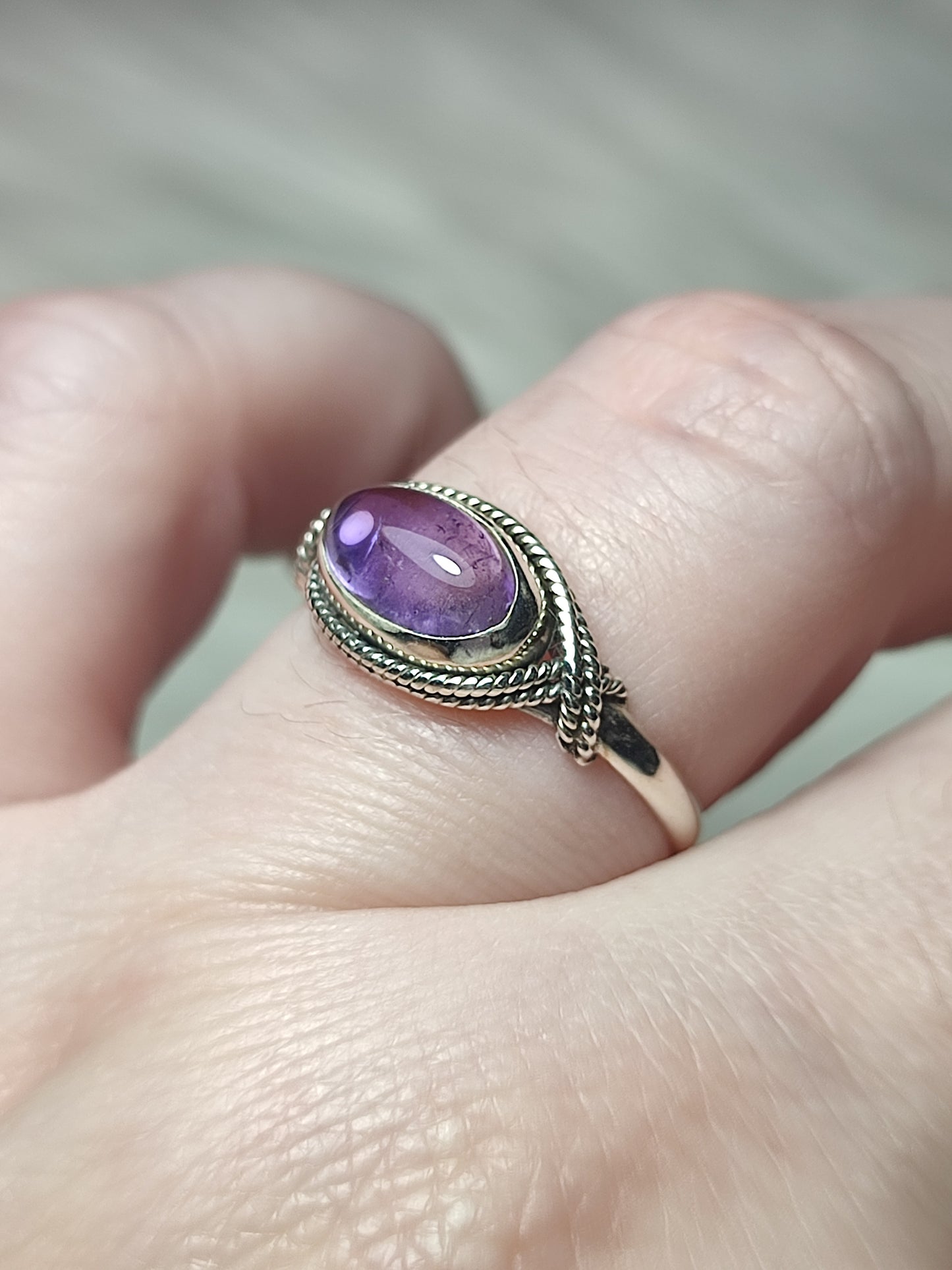 Anillo plata de ley 925 con amatista de 19 mm diámetro - n°11