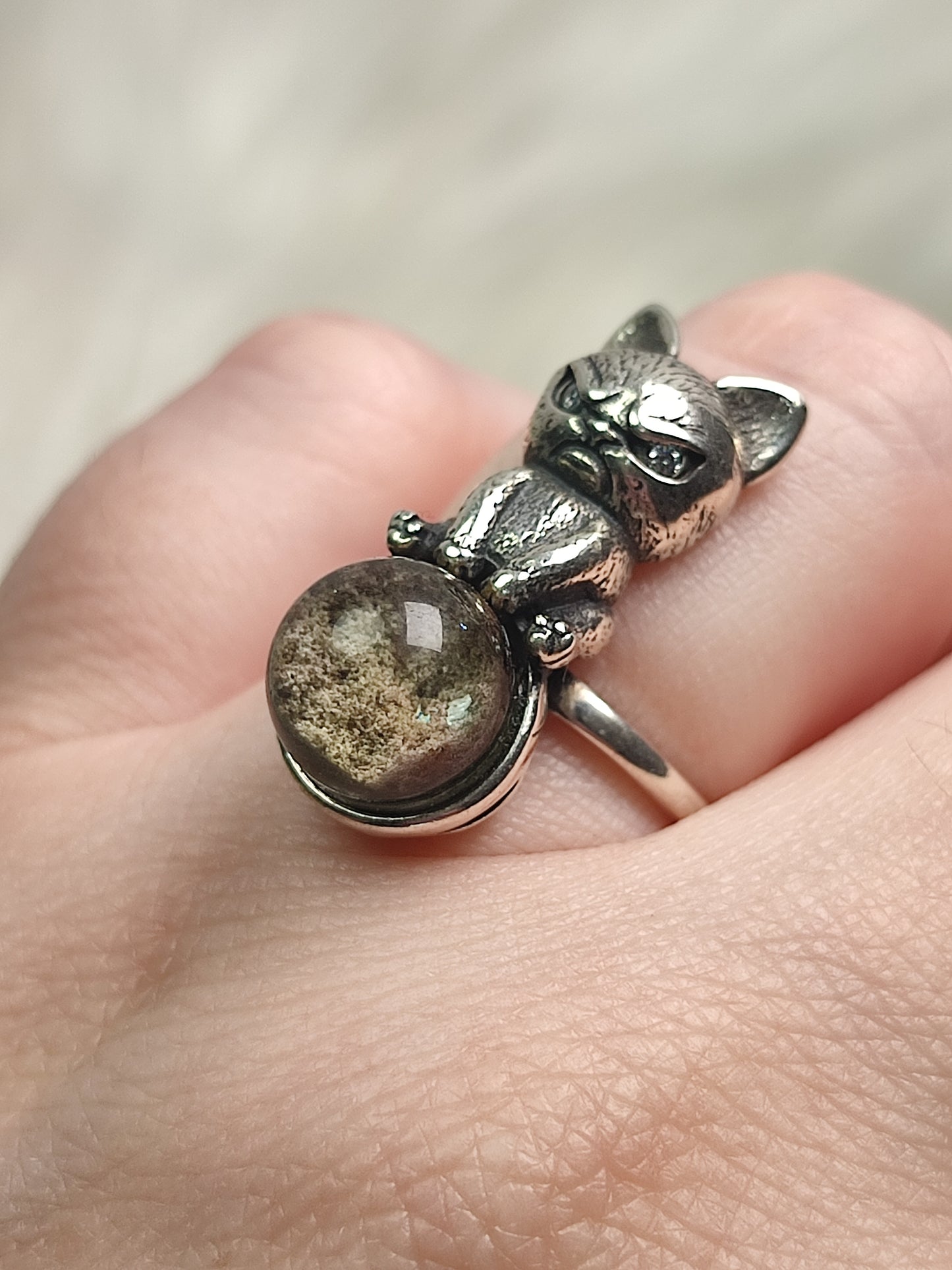 Anillo plata de ley 925 con cuarzo jardin chamanico n° 7