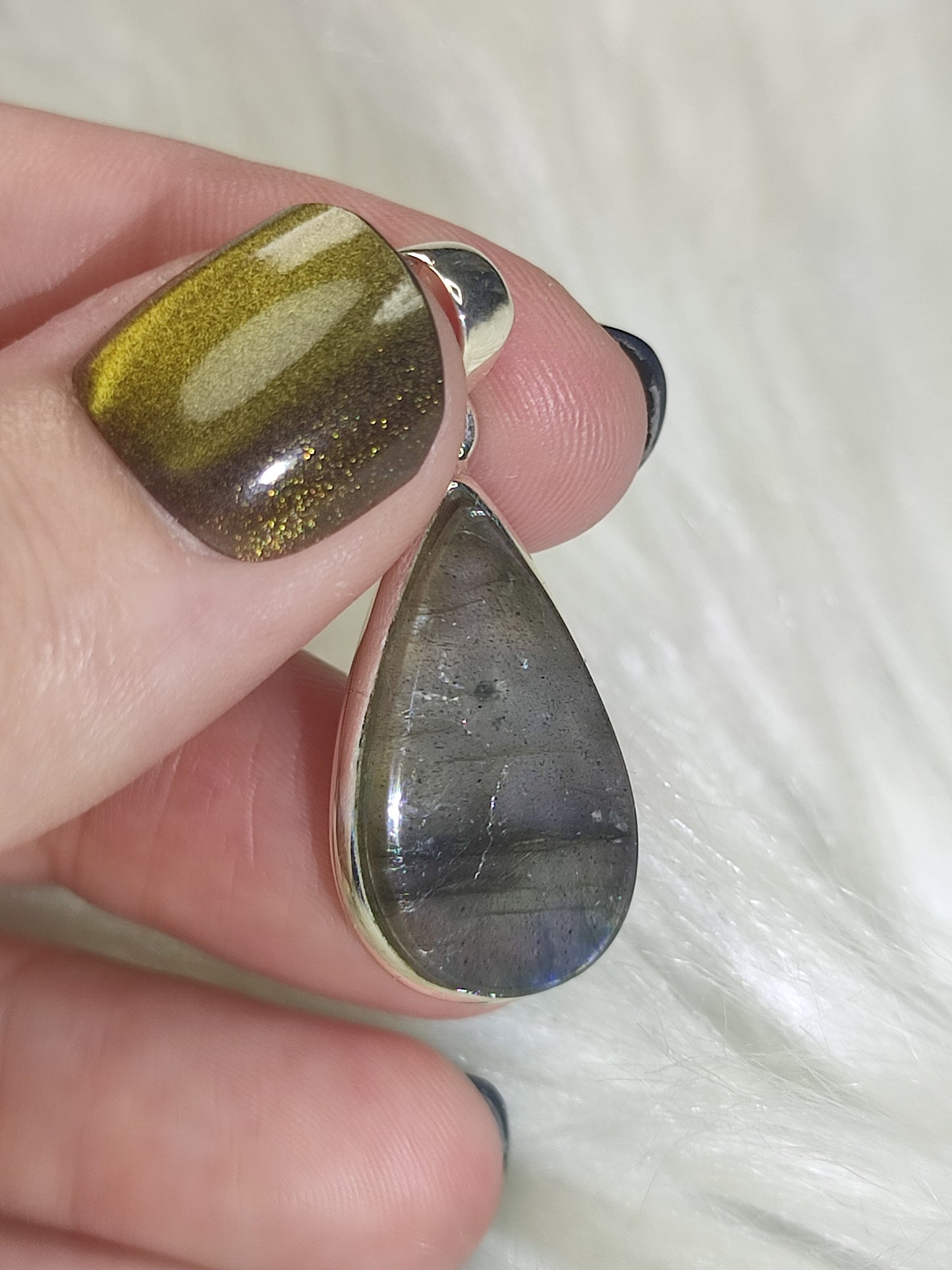 Colgante plata 925 con labradorita purpura n° 356