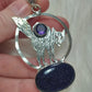 Colgante baño plata gato erizado con piedra de las estrellas