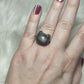 Anillo bisutería con obsidiana plateada - Ajustable  16 a 19 mm