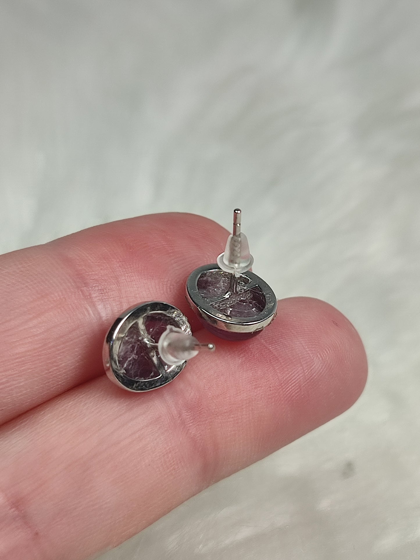 Pendientes plata 925 con mica morada n° 351