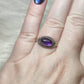 Anillo plata de ley 925 con amatista de 18 mm diámetro - n°59