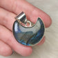 Colgante luna baño de plata con Labradorita n° 56