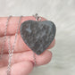 Colgante acero con corazón drusa amatista n° 136