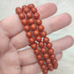 Pulseras bolas jaspe rojo - 6 mm