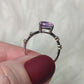 Anillo plata de ley 925 con amatista facetada y tallada n° 51