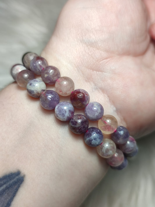 Pulsera elástica esferas de piedra unicornio extra 9 mm