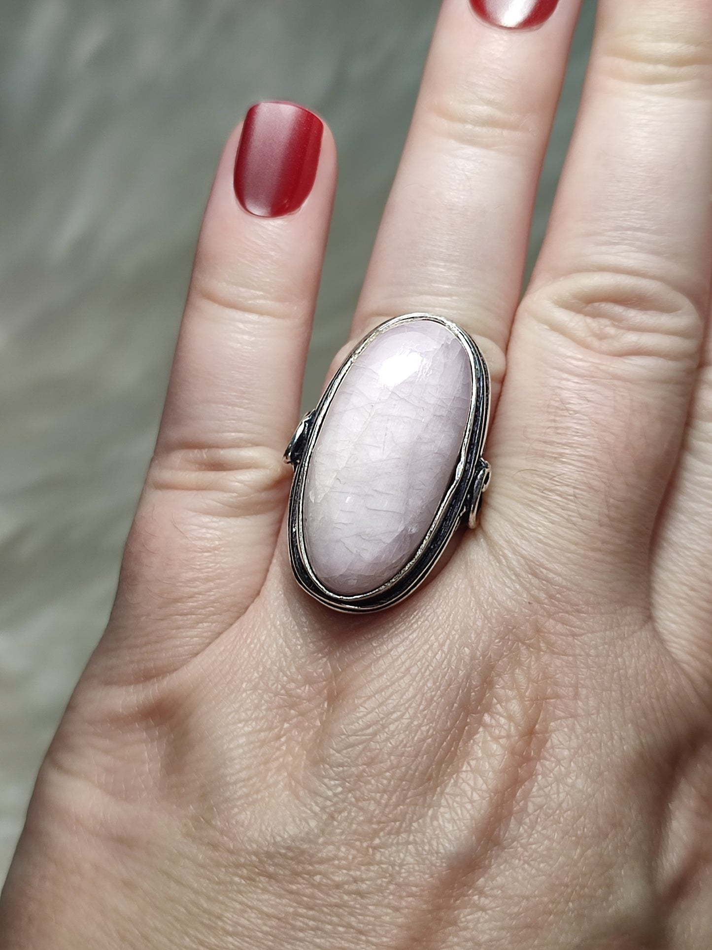 Anillo baño de plata con kuncita - ref.47