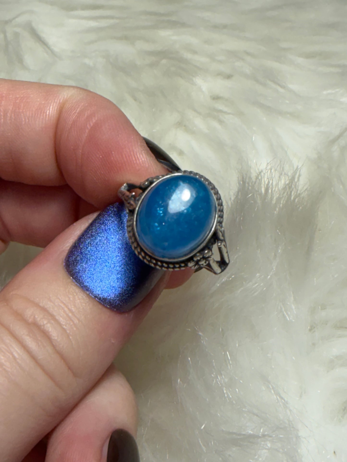 Anillo plata 925 con apatito alta calidad - ajustable n° 1
