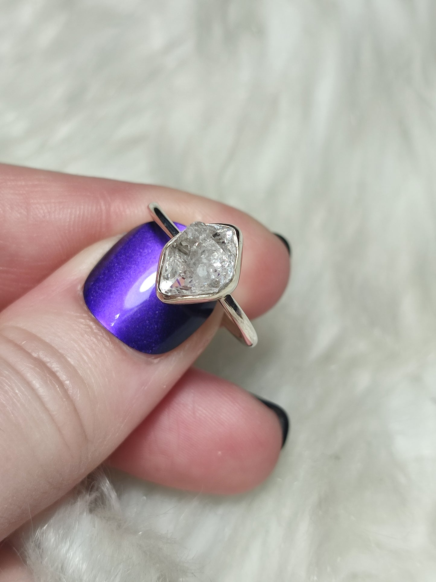 Anillo plata 925 con Diamante Herkimer Ajustable