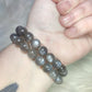 Pulsera elástica esferas de piedra luna gris extra 10 mm