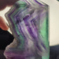 Punta fluorita semi pulida alta calidad 380 gramos