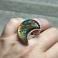 Anillo luna baño de plata con labradorita - Ajustable 22