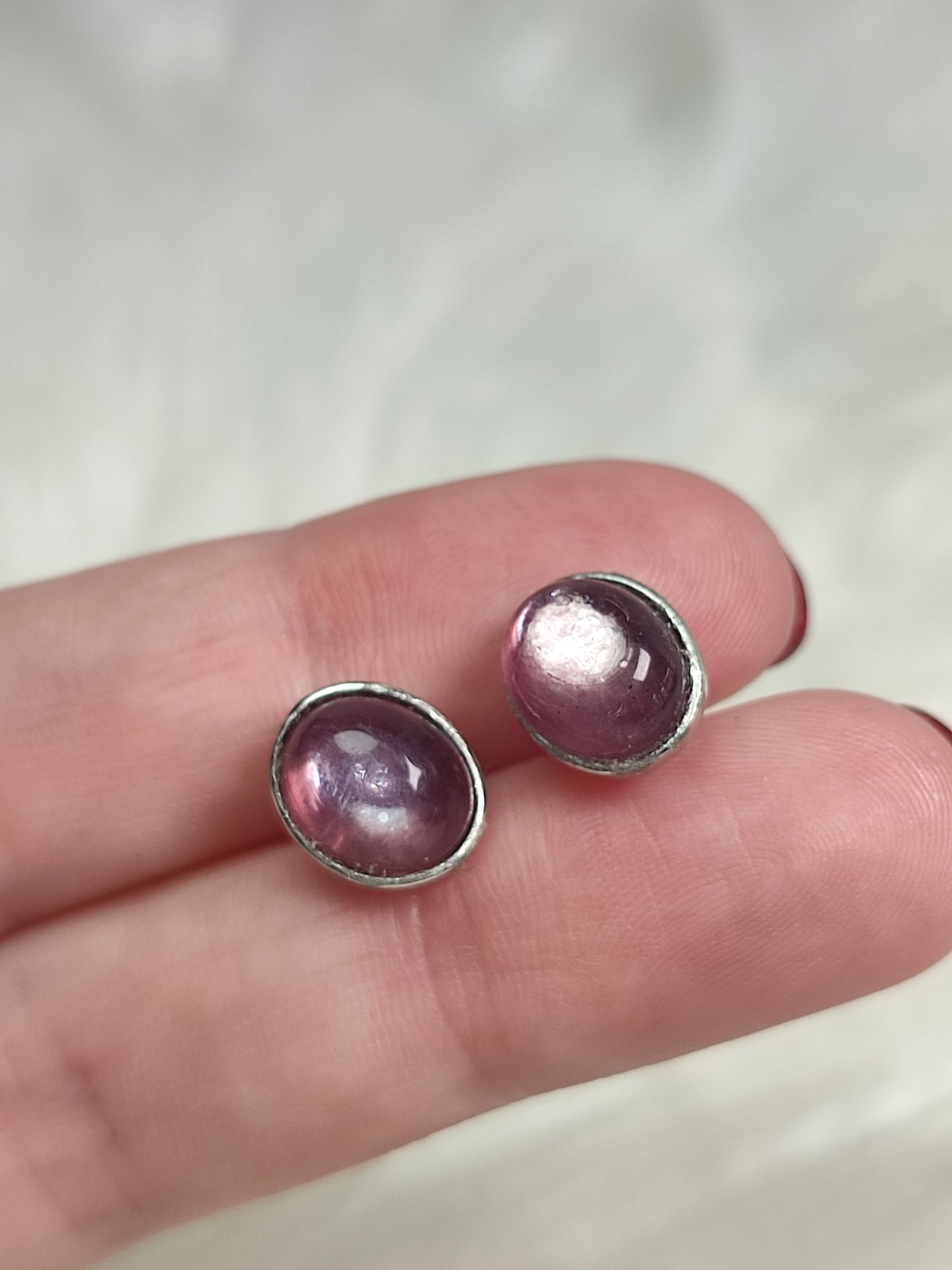 Pendientes plata 925 con mica morada n° 351