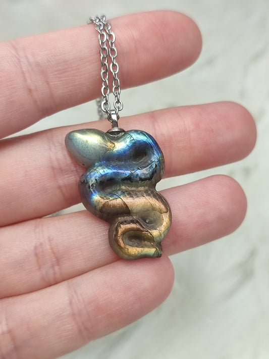 Colgante plata 925 y labradorita - serpiente 184