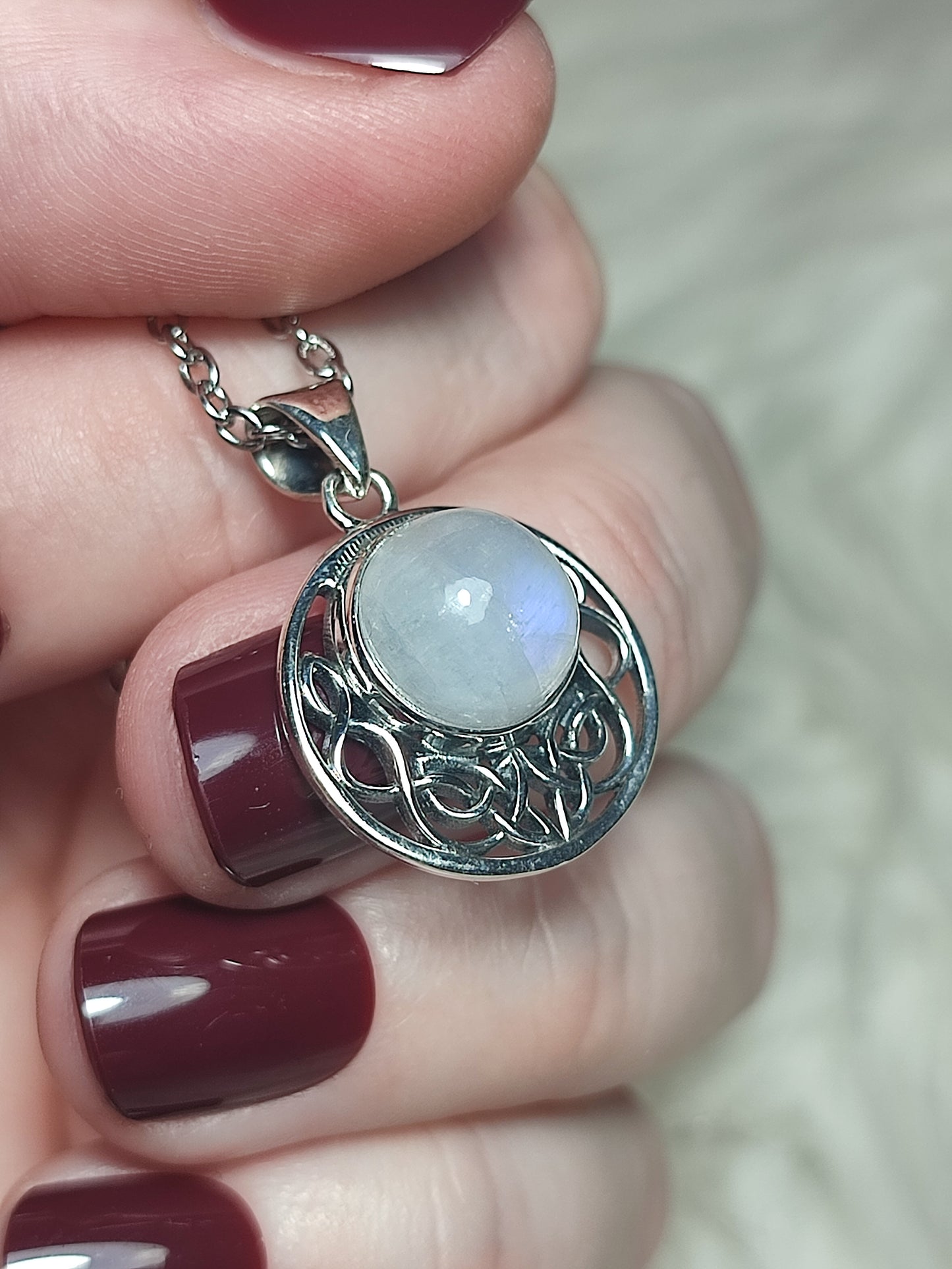 Colgante plata 925 con piedra luna n° 51