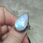 Anillo plata 925 con piedra luna extra - ajustable n° 16