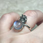 Anillo plata 925 con piedra luna kitsune  - ajustable n° 51