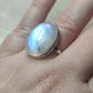 Anillo plata 925 con Piedra Luna flash - ajustable n° 15