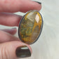 Anillo baño de plata y pietersita dorada