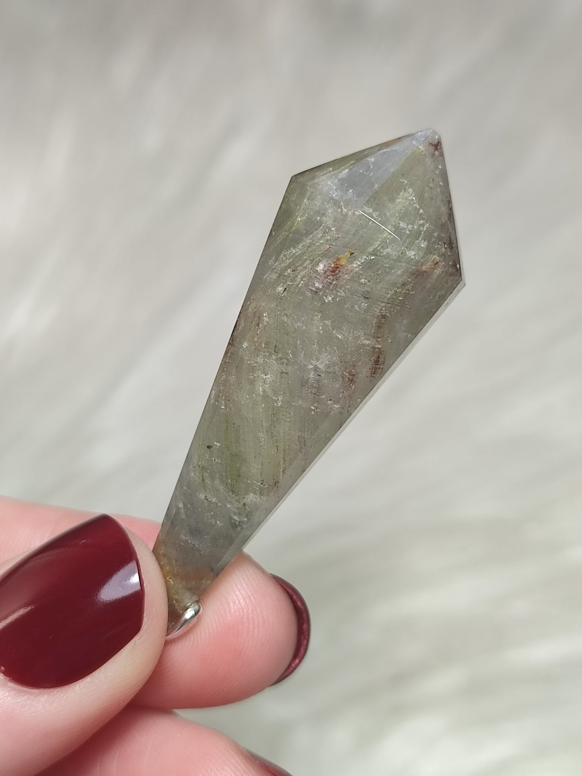 Colgante péndulo talla vogel 12 caras - cuarzo chamánico número 70