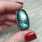 Anillo baño de plata con Labradorita ref.130