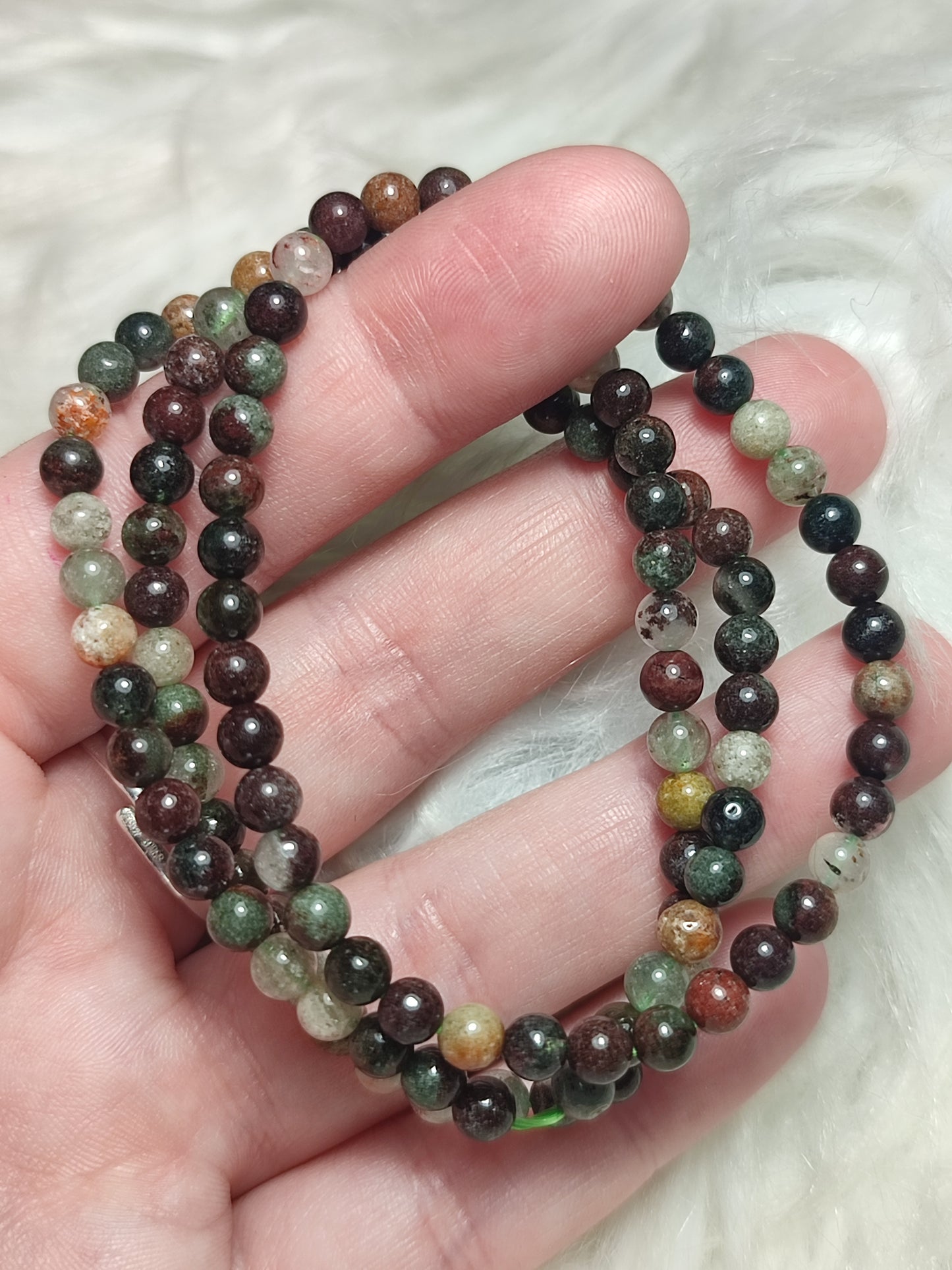 Pulsera elástica esferas de cuarzo jardín extra 4 mm