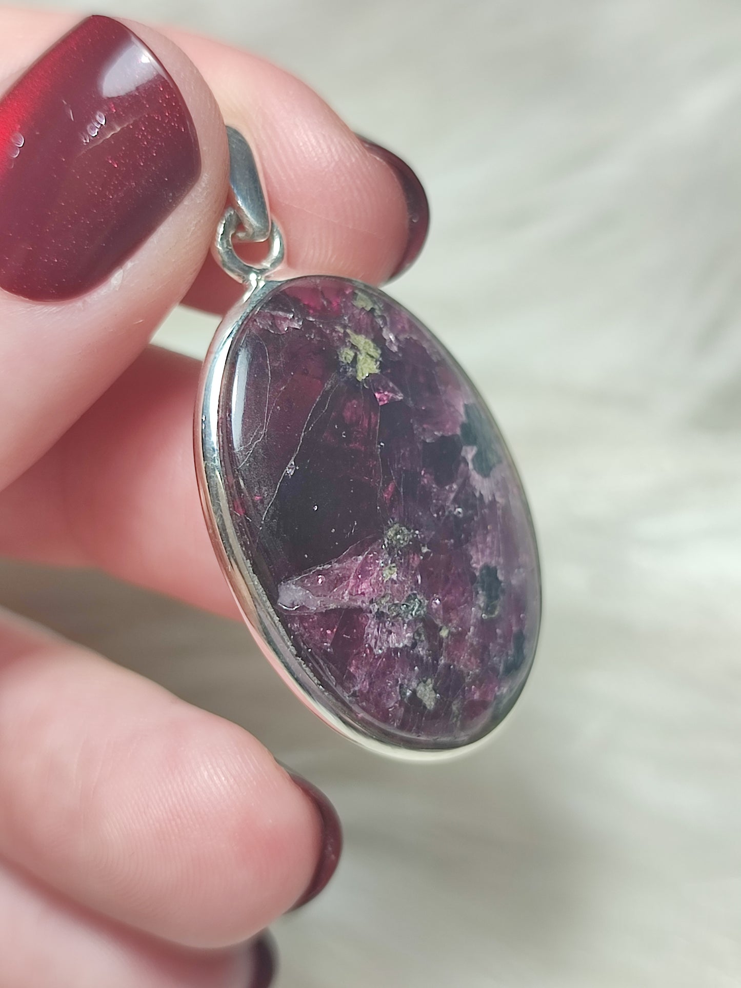 Colgante plata 925 con granate n°34