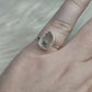 Anillo plata de ley 925 con herkimer - 16.50 mm diámetro