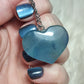 Collar fluorita azul - corazón 32