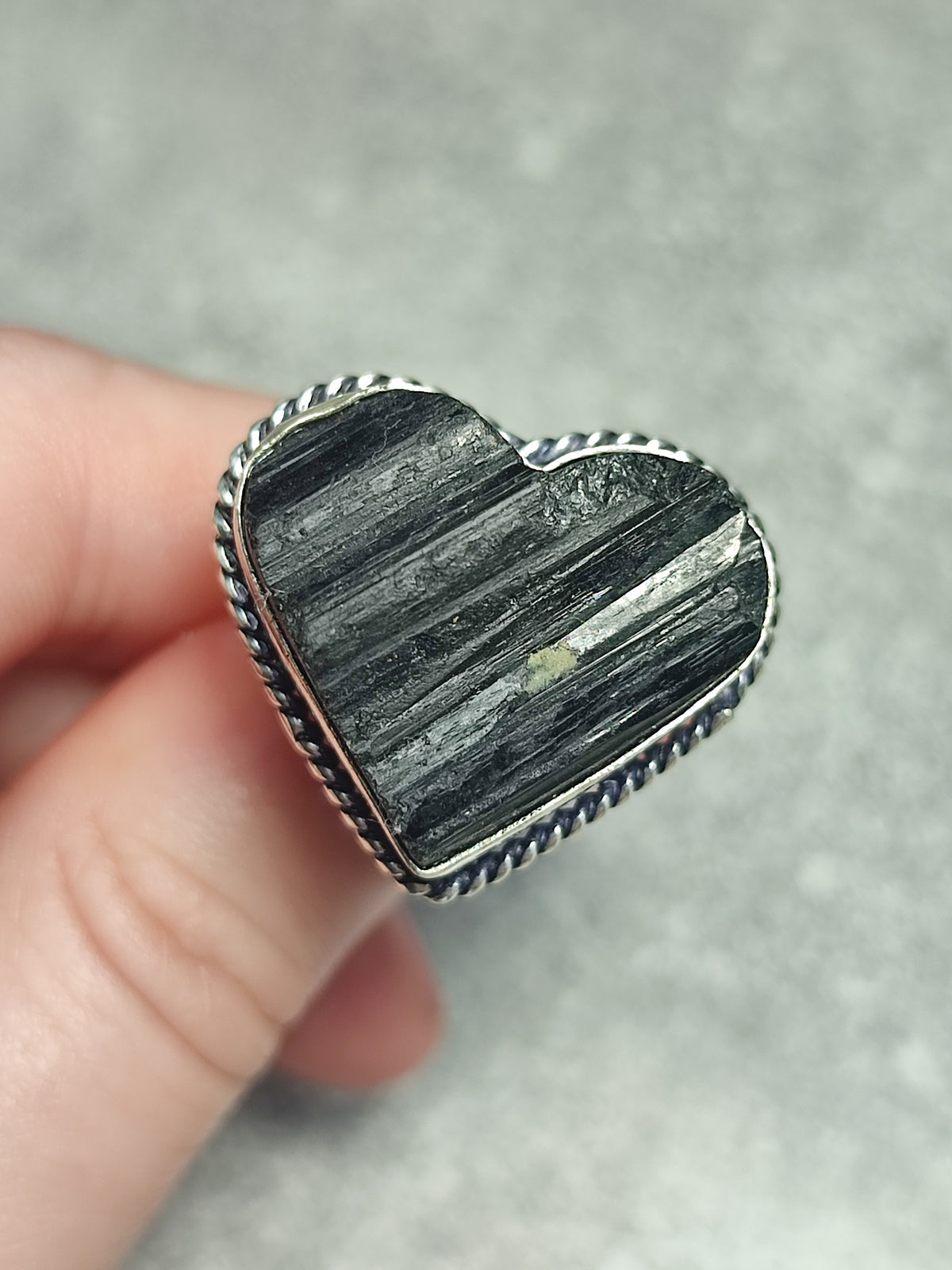 Anillo baño de plata con turmalina n°13