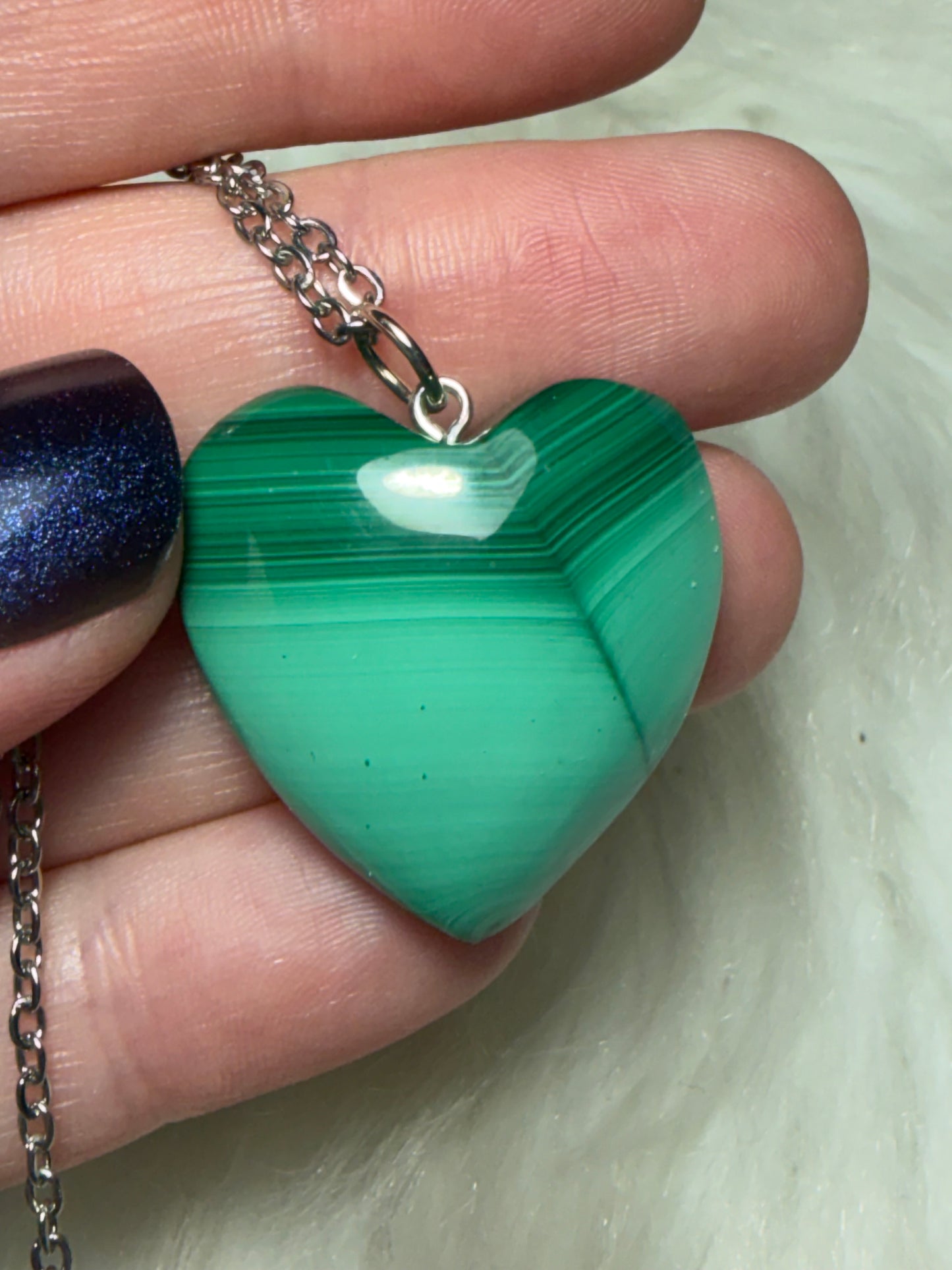 Collar corazón malaquita n° 193