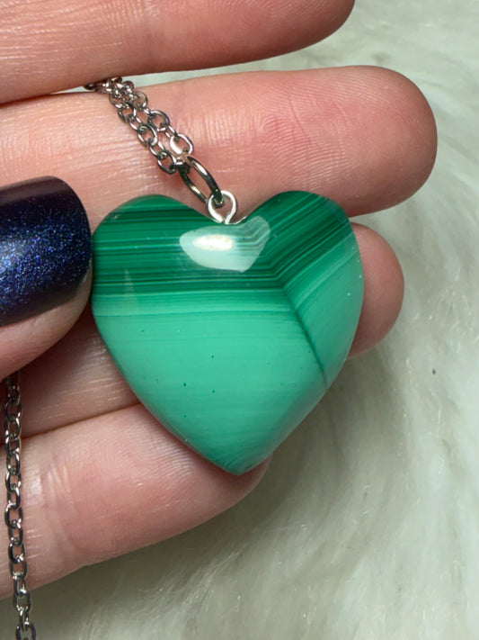 Collar corazón malaquita n° 193