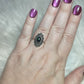 Anillo plata 925 con ópalo negro - ajustable n° 30