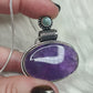 Colgante baño de plata con ametrino y larimar ( incluye cadena )