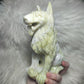 Lobo jade coliflor tallado a mano 1753 gramos
