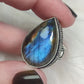 Anillo baño de plata con labradorita C78