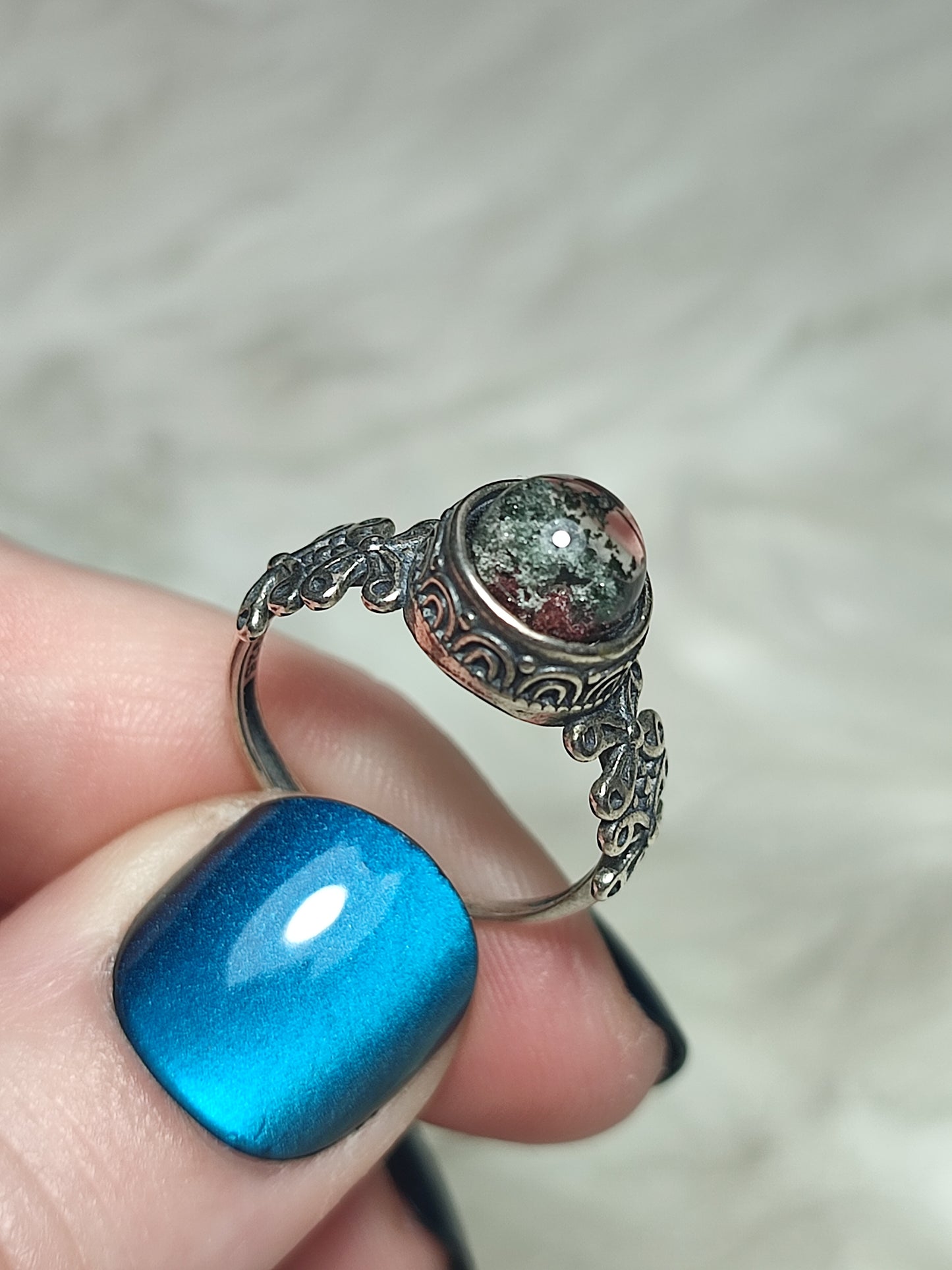 Anillo plata 925 con cuarzo jardín  - ajustable n° 5