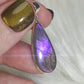 Colgante plata 925 con labradorita purpura n° 357