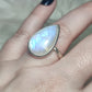 Anillo plata 925 con piedra luna extra - ajustable n° 16