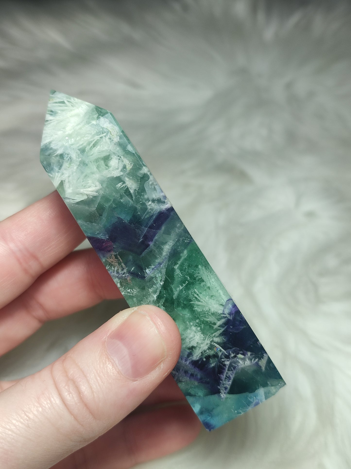 Punta fluorita snowflake número 36