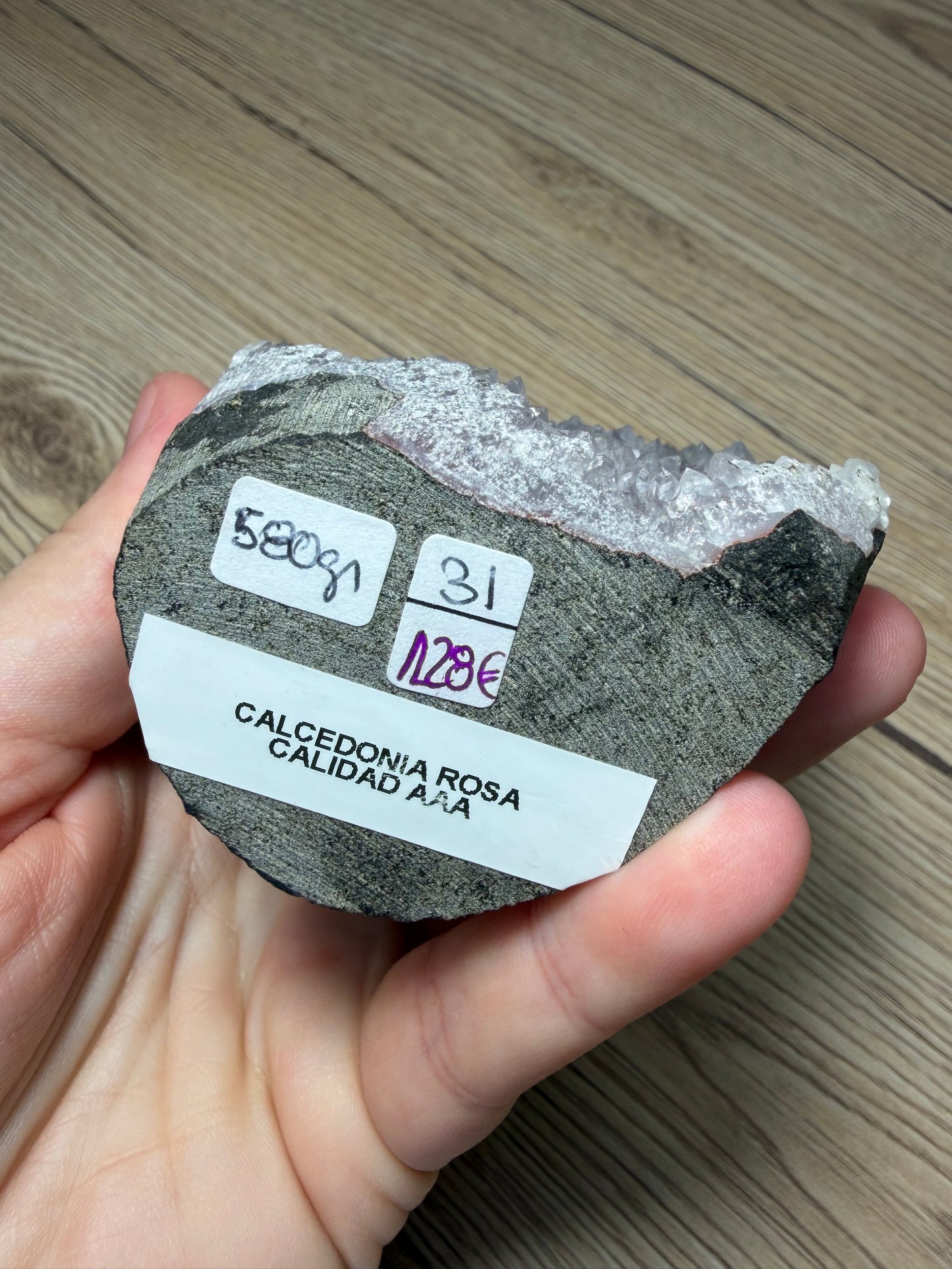 Espécimen calcedonia rosa/lavanda 580 gr