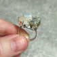 Anillo baño de plata con cianita piedra luna y larimar