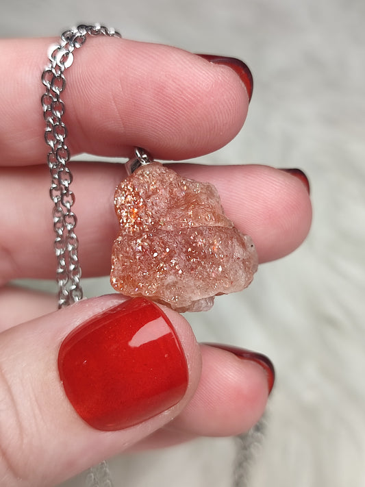 Colgante plata 925 piedra sol alta calidad en bruto