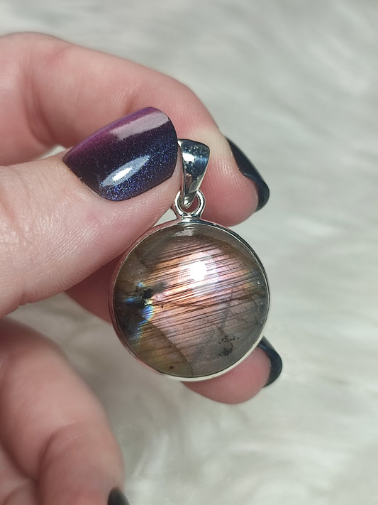 Colgante plata 925 con labradorita lila n° 129